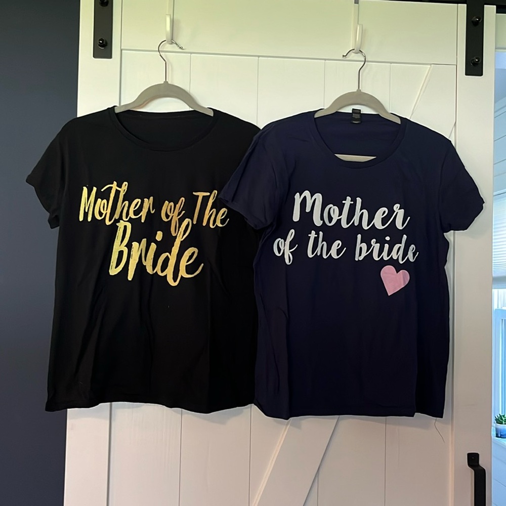 Mother of the Bride T-shirt lot. 2 tees! Perfect for mama of the bride!💗💎